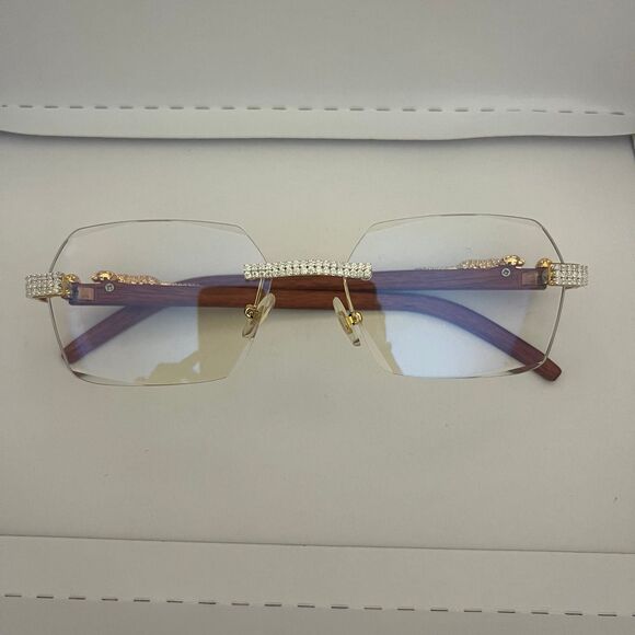 Clear Fashion Trend Sunglasses Rimless Luxury Sunglasses Driving Travel Glasses - Picture 8 of 9